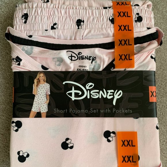 Disney Womens Short Pajama Set with Pockets